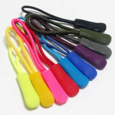 10pcs/pack Zipper Pulls Cord Rope Ends Lock Zip Clip Cord Buckle mix 10 colors