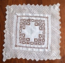 ANTIQUE 1900s LACE HANKY HAND DRAWNWORK HAND STITCHING INCREDIBLE HANDWORK