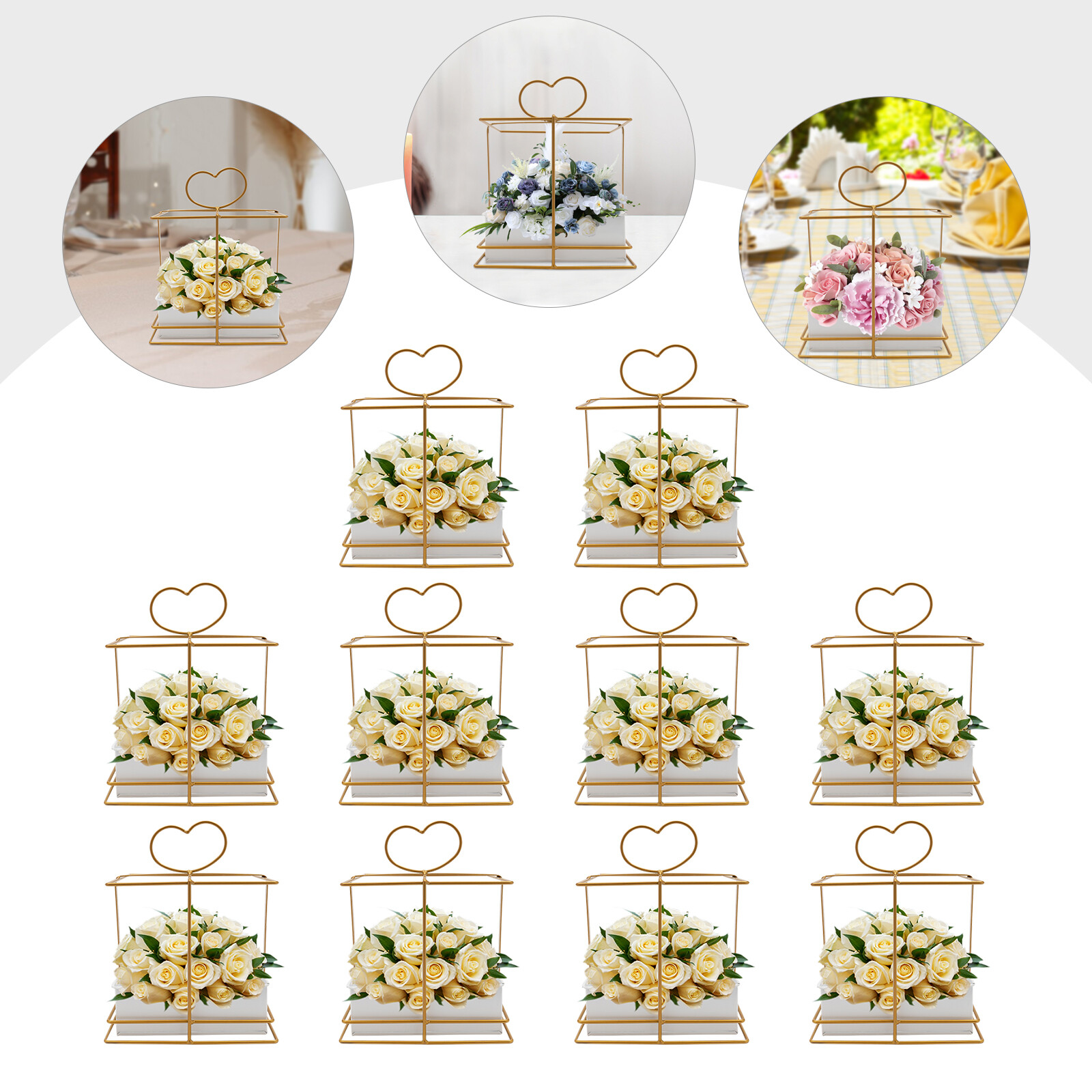 10pcs Gold Vases for Centerpieces Wedding Party Decoration Centerpiece Table New