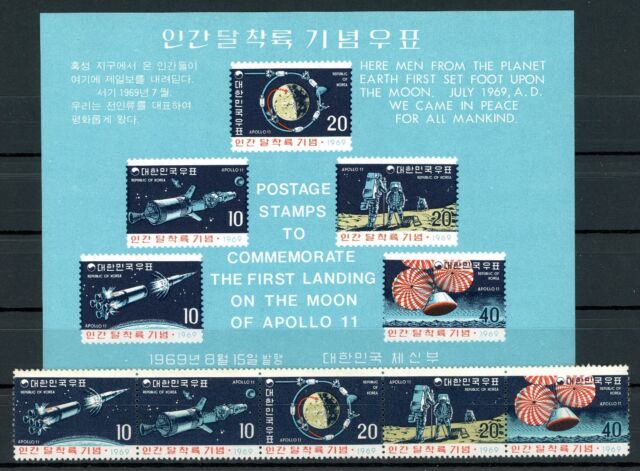 Korea Süd 664-668 + Bl. 285 postfrisch Apollo 11 #GE754