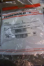 new Wiremold V511 Raceway 90° Flat Elbow, Steel, Ivory, 500 Series 