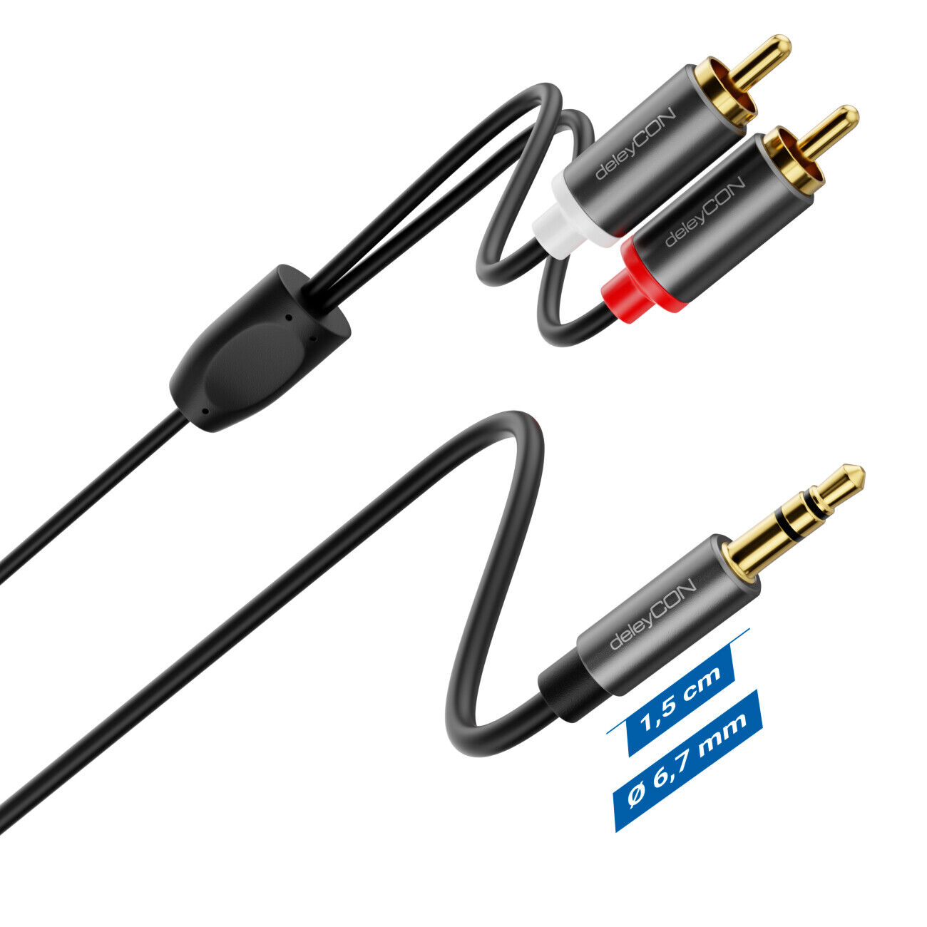 5m 3,5mm Klinke auf 2x Cinch RCA Stecker Cinch zu AUX Klinke Audio HiFi Kabel