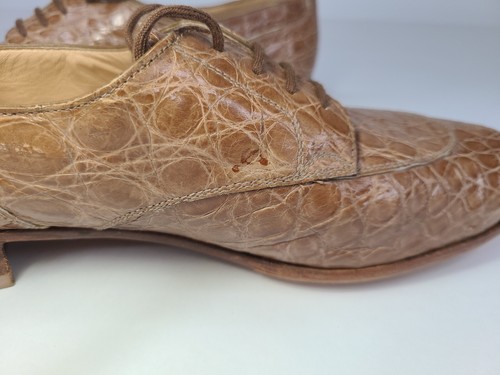 Gravati Neiman Marcus Crocodile/Aligator Brown Oxfords 11.5 M Women Made Italy. - Picture 10 of 19