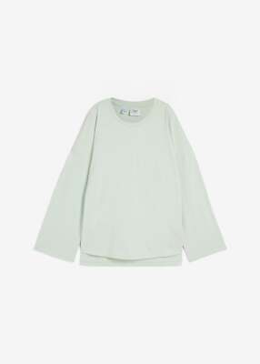Oversize-Shirt mit weiten Ärmeln Gr. 36/38 Hellschilf Damen Langarmshirt Neu