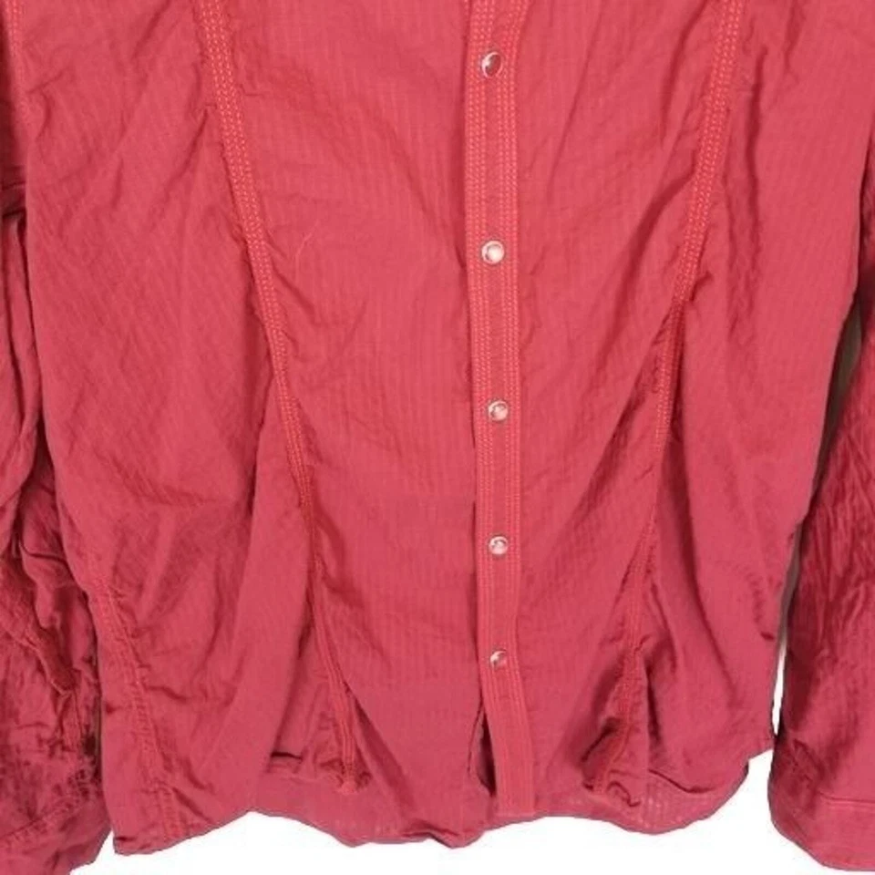 INC International Concepts Mens XL Red Long Sleeves Snap Front Shirt Collared - Image 3 of 4