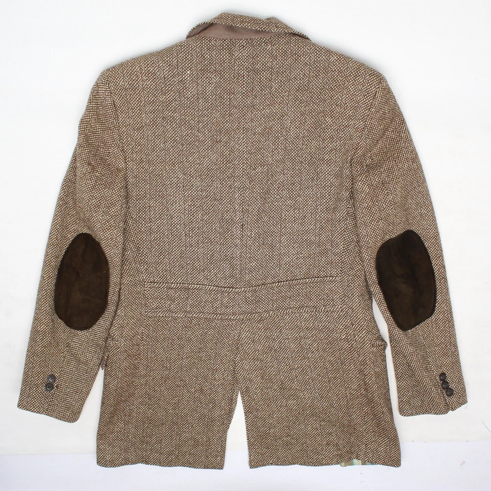 Abrigo Deportivo De Colección Tweed Half Norfolk Para Hombres 38R 39R Marrón Tejido Diamante Chaqueta de Lana Foto 2 de 4