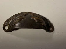 3" Vintage Metal Bin Pull Drawer Hardware Handle Victorian Ornate Half Moon