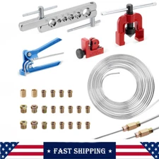 Set 25Ft 3/16" Zinc-Coated Brake Line Kit With 16 Fittings, 2 Union and 4 Nut