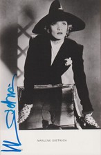 MARLENE DIETRICH Original Autogramm signierte Netter Postkarte Top Portrait