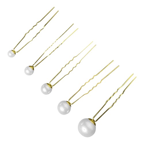 Luxury Gold Silver Pearl Bridal Hair Pins Clips Grip Bridesmaid Party - Picture 2 of 15