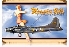 B-17 Memphis Belle Metal Sign - Hand Made in the USA with American Steel