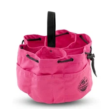 10 In. 18-Pocket Grab Tool Bag with Drawstring Closure in Pink Canvas NEW