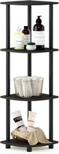 TURN-N-TUBE Corner Shelf 4-Tier Corner Bookshelf Display Storage Shelves W/ Open