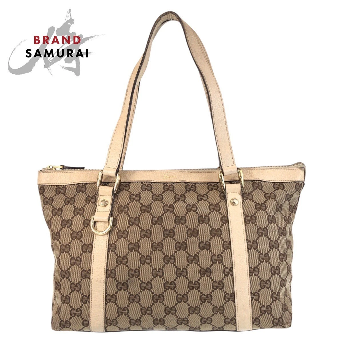Gucci Abby beige blanc or quincaillerie GG toile cuir 141470 fourre tout épaule ba