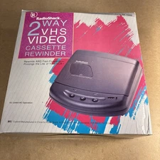 Radio Shack 2 Way VHS Video Cassette Rewinder 44-1222 brand new! Still in box! ￼