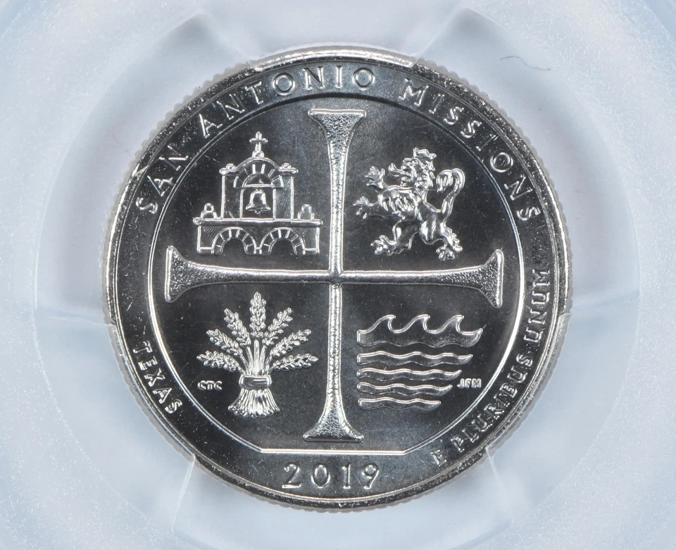 2019-P Washington Quarter ATB San Antonio Missions MS67 PCGS *0651 - Image 3 of 4