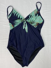 Your Best Look Women  s Bathing Swim Suit Size 16 Color Blue With Green Accents