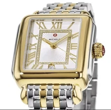 Michele Deco Madison Two Tone Silver Gold Diamond Watch MWW06T000147