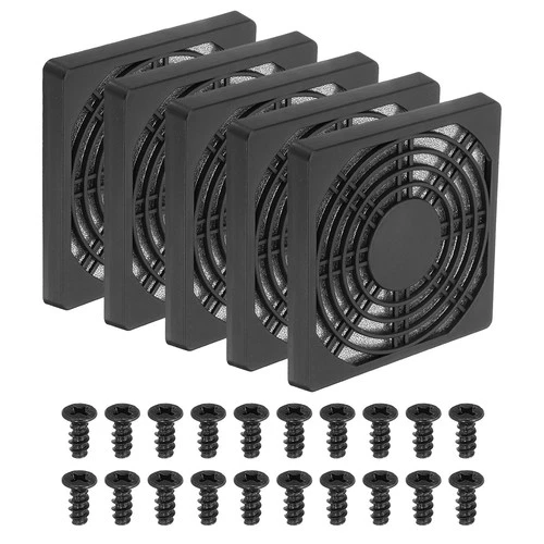 92mm Fan Grill with Screws 5pcs ABS Resin Ventilator Grill Protector Cover Black