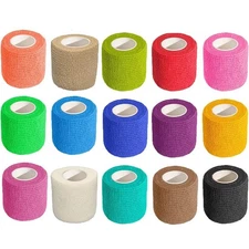 15 Roll Self Adhesive Bandage Wrap 2 Inch x 5 Yards Non-Woven Bandage Vet Wrap