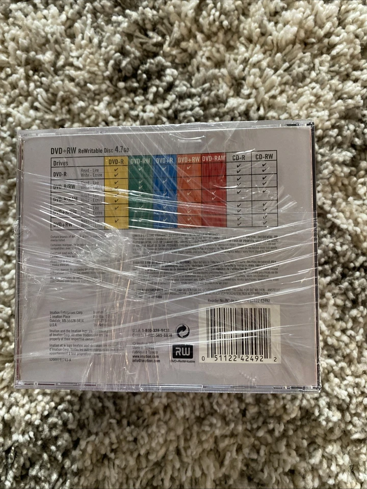 Imation DVD+RW 4.7 GB Rewriteable Disc qty 10 4 Hours EP Mod)e 2 Hours (SP Mode) - Image 4 of 4