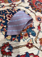 Herm s Paris Silk Tie Braided Chain Print Lavender Purple flaw