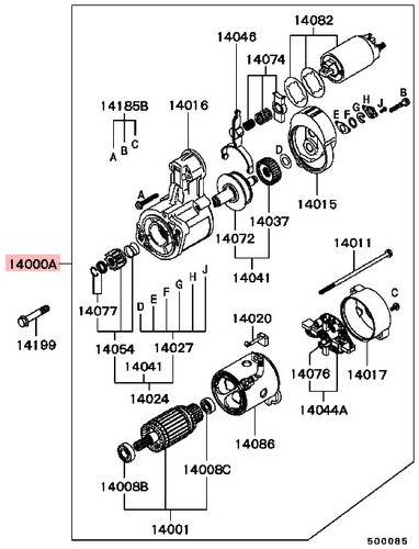 Starter Motor 12v 2.2kw for Mitsubishi PAJERO SHOGUN V26W MK2 2.8T - Picture 5 of 10