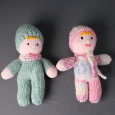 Hand-Crafted Knitted Plush Dolls Boy and Girl - Jean Greenhowe Design
