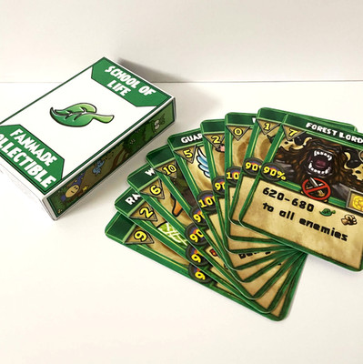 Wizard101 Fanmade & Handmade Collectible Life Card Deck | 45 School Cards