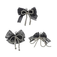 Layered Lace Bowknot with Love Pearls Keychain for Women s Bag Decoration