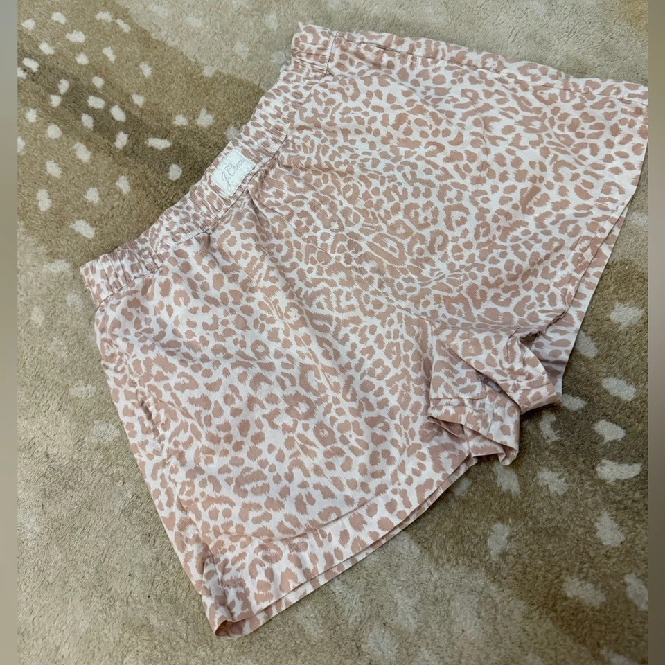J.Crew Algodón Popelina Boxer Corto en Manchas Blandas Rosa Blanco Guepardo Mujer’s Pequeño Foto 4 de 4