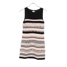 Chanel Coco Mark Lace Border Sleeveless Dress Black Size 36