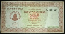 2003 Zimbabwe 20000 Dollars P23f, FJ8179629.