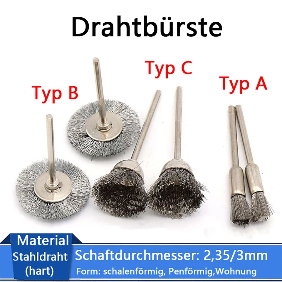 MARKENLOS Mini Drahtbürste Bowl Typ Stahl Draht Bürste für Dremel Rotierende Werkzeuge