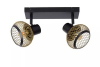 Deckenspot Schwarz Gold Flur Verstellbar E14 Industrial Deckenleuchte 2-Flammig