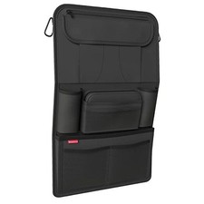 car seat organizer with integrated tablet holder - Reinforced back - Black