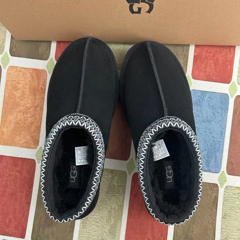 UGG Tasman II Women's Shoes Black Suede Upper Wool Slippers with Box US 6-11 - Image 4 of 4