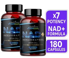 NAD+ Supplement for Anti-Aging Energy Focus & Nicotinamide Riboside Resveratrol