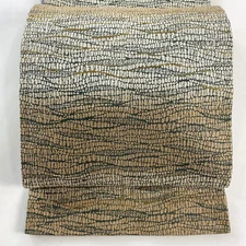 Obi FUKURO OBI Masterpiece Geometric Pattern Gold and Silver Thread Gray Green S