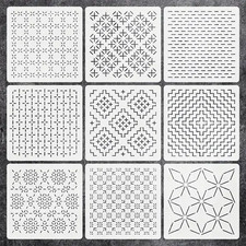 9/32Pcs Sashiko Embroidery Template DIY Geometric Patchwork Stencil Reusable PET