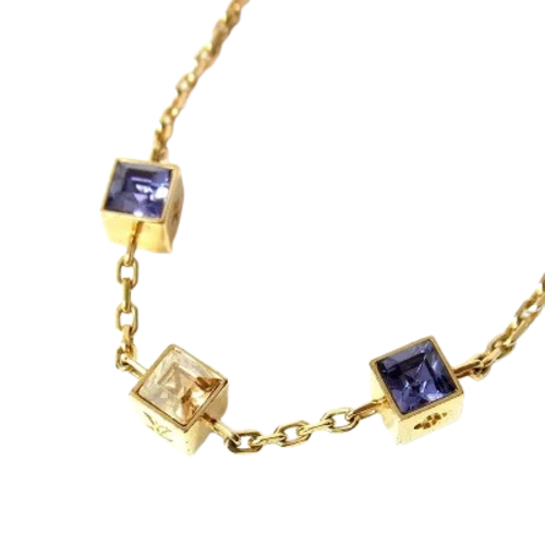 LOUIS VUITTON（LV） Louis Vuitton M65096 Collier Gioco Ciondolo Collana Oro Rosa Cubo Charm Raro