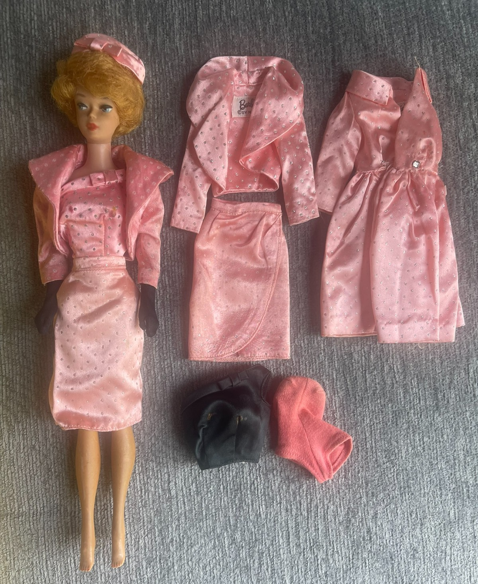 RARE 1963-64 Barbie Sparkling Pink Gift Set 1011 !!! EXTRA CLOTHES