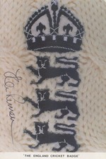 Jack Russell Signed England Cricket Badge J.V Postcard Unused