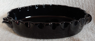 Park Design Village Collection Black Oval Baking Dish Ceramic Twist Handles