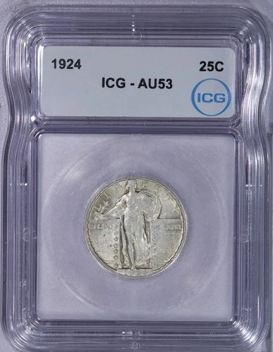 1924 Standing Liberty Quarter 25C ICG AU53