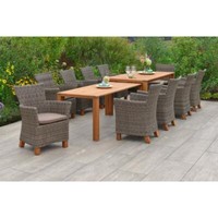 Merxx GartenmöBel Toskana Set 11Tlg. 10 Sessel + 1 Ausziehtisch Akazienholz