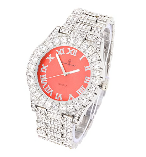 Womens Roman Numerals Bling Watch & Tennis Necklace & Bracelet - ST10327LA 3pc - Picture 89 of 111