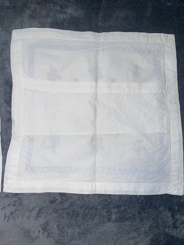 Laura Ashley Pillow Shams Embroidered Blue White Floral Cottage Set 2 Handmade - Picture 12 of 16