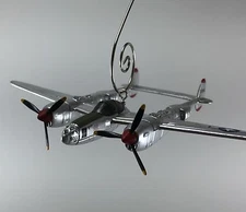 World War II P-38 Lightning USAF WWII MC Christmas Ornament Airplane Aircraft