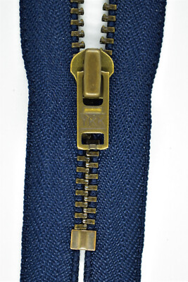 YKK Reißverschluss 058 marine 10 - 18cm für Hosen 4mm Metallzähne brüniert